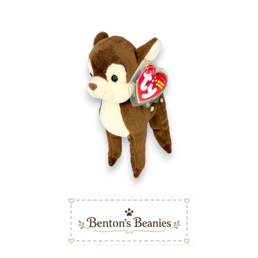 Nutmeg the Deer Ty Beanie Baby | Forest Fawn Friend 🌲 | Mint Heart Tag ⭐